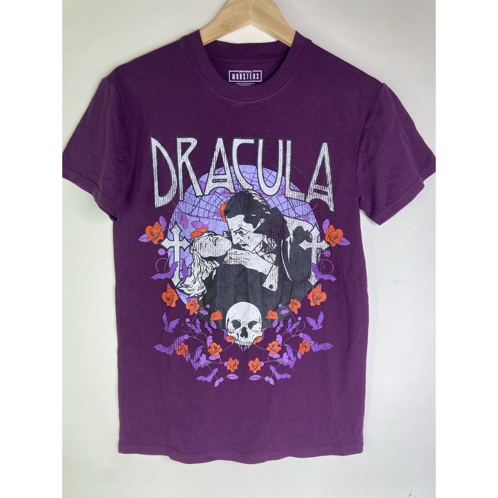 Universal Studios Monsters Dracula Shirt Womens Small Purple Graphic Horror NEW